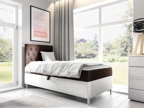 Kontinentálna posteľ Junior Gerdise 1, Strana: ľavá, Rozmer postele: 90x200, Dostupné poťahy: ekokoža Soft 017 (biela) + Fresh 04