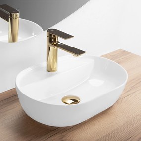 Rea Aura, umývadlo na dosku 42x30x12 cm, biela lesklá, REA-U6617