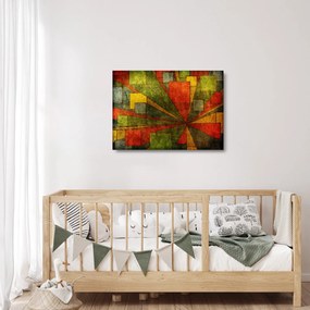 Sklenený obraz geometrické abstrakcie (70x50 cm)