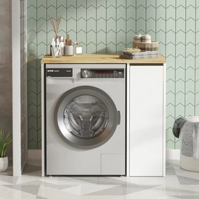 Skrinka na práčku Saly White and Walnut