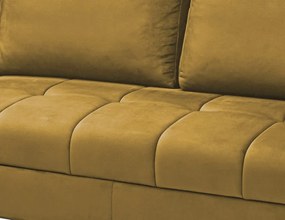 Rohová sedacia súprava Paris, horčicová žltá látka, ľavý roh