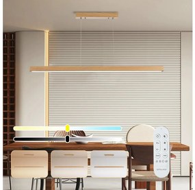 Brilagi -LED Stmievateľný luster na lanku OAK SMART LED/30W/230V Wi-Fi Tuya dub+diaľkový ovládač