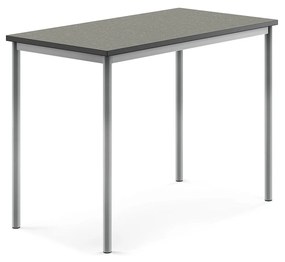 Stôl SONITUS, 1200x700x900 mm, linoleum - tmavošedá, strieborná