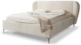 Béžová čalúnená dvojlôžková posteľ s roštom 180x200 cm Makana – Makamii
