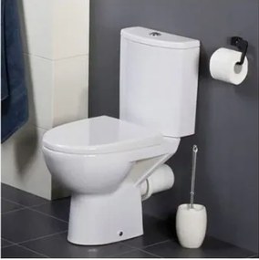 Cersanit Parva, kombi wc s horizontálnym odtokom, bočný prívod vody, splachovanie 3/6L + antibakteriálne sedátko z duroplastu, biela, K27-001