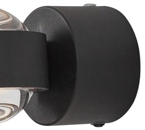 Dizajnové nástenné svietidlo čierne vrátane LED IP44 - Lens