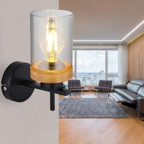 Globo 15557W - Nástenná lampa FINCA 1xE27/40W/230V kov/drevo