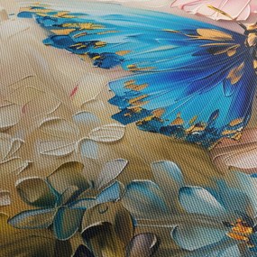 Obraz - Maľba kvetov a motýľov (90x60 cm)