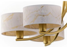 Jupiter 2098 - Luster na reťazi ARTHUR 6xE27/15W/230V biela/zlatá/mramorový dekor