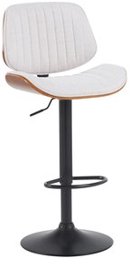 Barová stolička Clawson - látka, čierny rám - orech/krémová