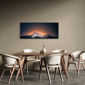 Obraz nočnej oblohy s horou (120x50 cm)