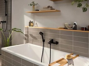Hansgrohe Rebris E, nástenná vaňová batéria, čierna matná, HAN-72450670
