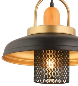 Závesný luster na lanku MONZA 1xE27/40W/230V pr. 32 cm čierna/zlatá