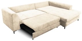 Rozkladacia rohová sedacia súprava s úložným priestorom do L LAGOA pravá béžová/hnedá