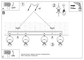Sollux SL.0441 - Stropné bodové svietidlo OCULARE 4xGU10/10W/230V