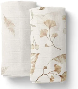 Mušelínové zavinovacie plienky s bambusom BOHO, 2 ks