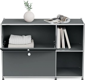 Kovová odkladacia skrinka »CN3« s 2 výklopnými priehradkami, sivá