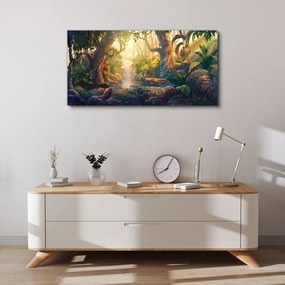 Obraz canvas Fantasy forest river kvety