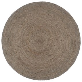 Ručne vyrobený koberec sivý 240 cm jutový okrúhly
