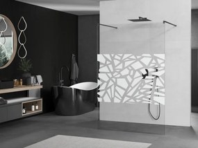 Mexen Kioto, sprchová zástena Walk-In 100 x 200 cm, 8mm číre sklo biely vzor, grafitový profil, 800-100-002-95-85