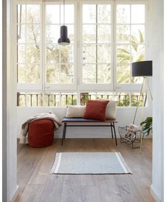 Čierna/hnedá lavica z imitácie kože Carabel – Kave Home