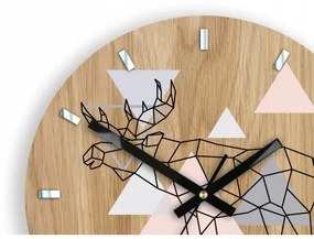 Sammer Kvalitné hodiny GEOMETRICKÉ - LOS z dubového dreva 33 cm LosGeometryczny