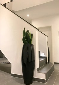 Kvetináč MAGNUM, sklolaminát, výška 100 cm, čierny lesk