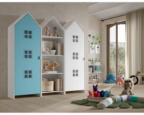 Bielo-svetlomodrá otvorená detská šatníková skriňa 173x171,5 cm CASAMI BRUGES – Vipack