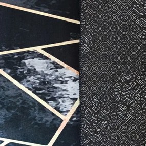 Čierny koberec so zaujímavými detailmi Šírka: 120 cm | Dĺžka: 180 cm