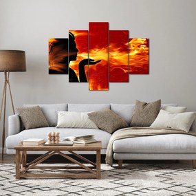 Obraz zeny s plameňmi (150x105 cm)