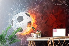 Samolepiaca tapeta futbalová lopta s abstraktným pozadím