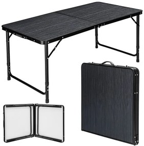Turistický stolík so stoličkami TRIP 120x60 cm čierny