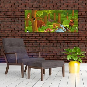 Detský obraz so zvieratkami (120x50 cm)