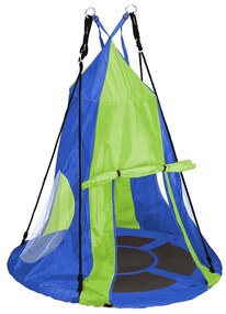 Hojdací kruh bocianie hniezdo, so stanom, 110 cm, modrý