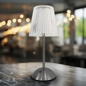 Stolná lampa Tacoma, 1x transparentné PVC tienidlo, ch