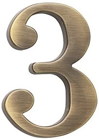 Domová číslica COBRA - 5 cm (OFS - bronz česaný), 3, COBRA OFS (bronz česaný)