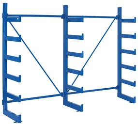 Konzolový regál, jednostranný, 2000 x 2700 x 624 mm, 6 poschodí