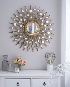Nástenné zrkadlo ø70 cm zlaté BLOIS Beliani