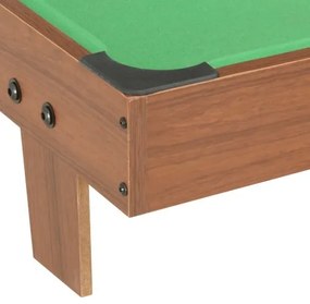 vidaXL 3-stopový mini gulečníkový stôl hnedý a zelený 92x52x19 cm-