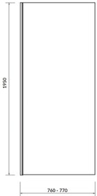 Cersanit Moduo - bočná stena 80x195cm, chrómový profil-číre sklo, S162-007