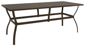 vidaXL Záhradný stôl hnedý 190x80x72 cm oceľ