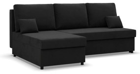Rohová rozkladacia sedacia súprava DELI Čierna