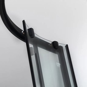 BPS-koupelny Štvrťkruhový sprchový kút MAJA BL 90x90 cm, čierna/transparent v sete s hlbokou sprchovou vaničkou