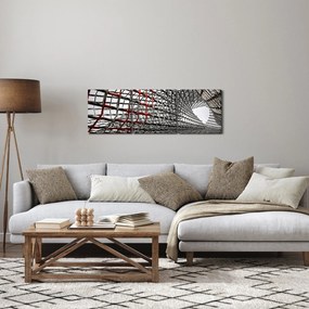 Obraz železné konštrukcie (s hodinami) (90x30 cm)