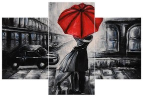 Gario Obraz na plátne Červený bozk v daždi - 3 dielny Rozmery: 90 x 60  cm