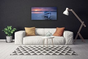 Obraz Canvas Loďka pláž slnko krajina 140x70 cm