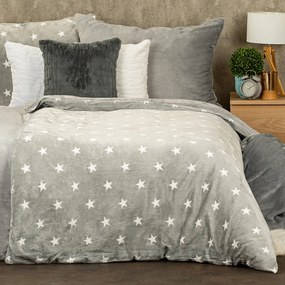 4Home Obliečky mikroflanel Stars grey, 140 x 200 cm, 70 x 90 cm