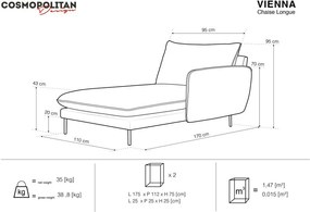 Petrolejovozelená zamatová leňoška Cosmopolitan Design Vienna, pravý roh