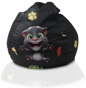 Sedací vak Talking Tom & Friends – detský kresielkový vak s opierkou nôh Farba: R - ružový