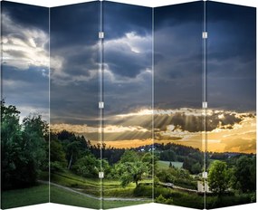 Paraván - Krajina s lúčmi (210x170 cm)